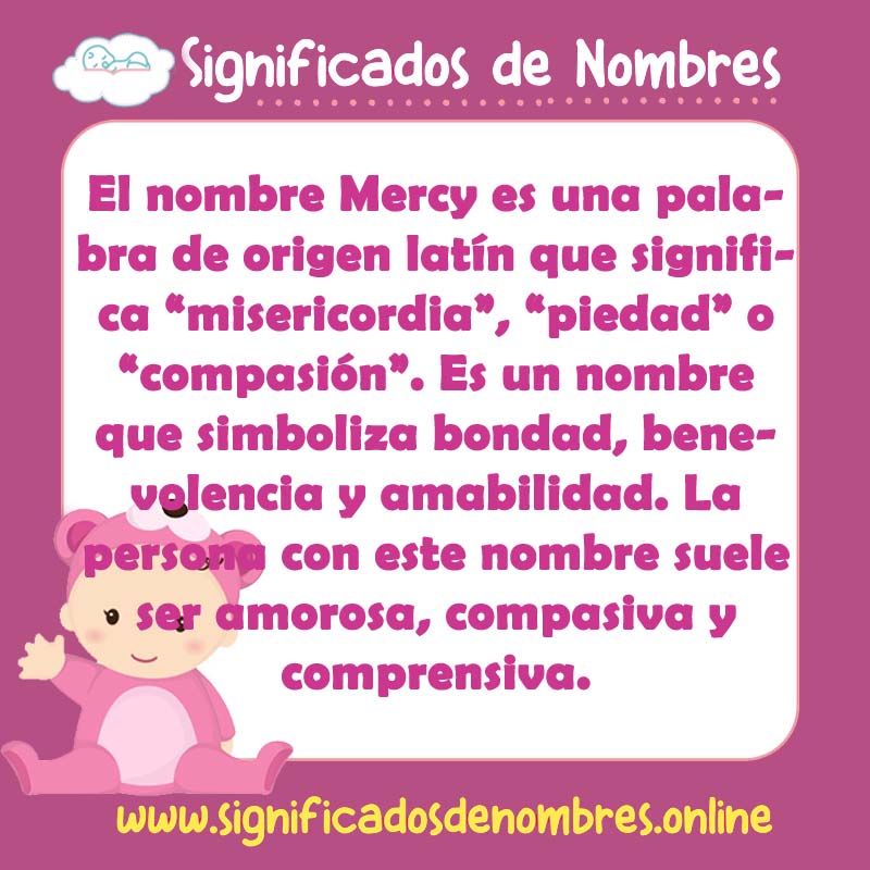 Significado y origen del nombre Mercy