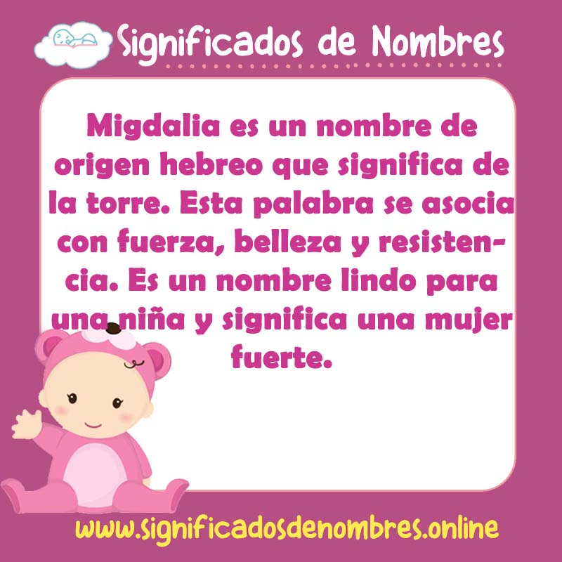 Significado y origen del nombre Migdalia