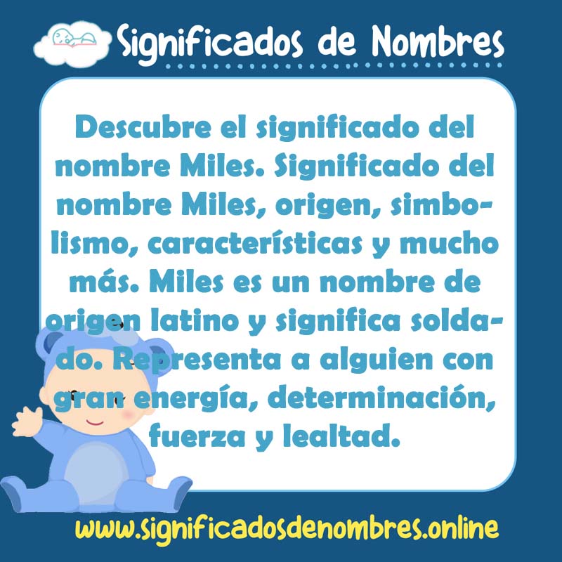 Significado y origen del nombre Miles