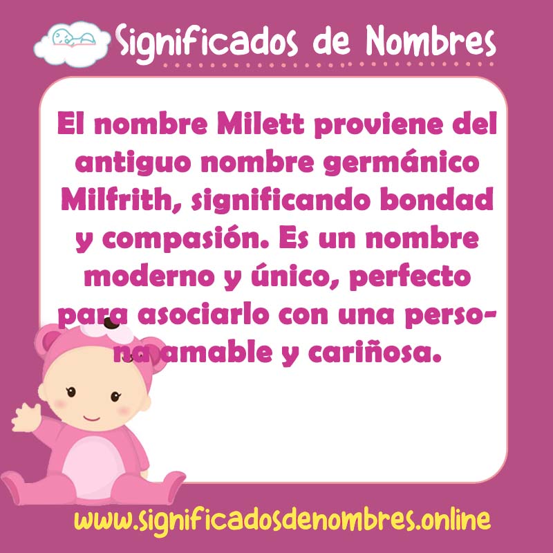 Significado y origen del nombre Milett