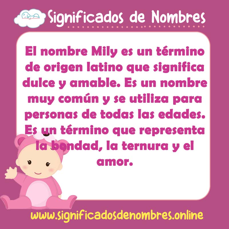 Significado y origen del nombre Mily