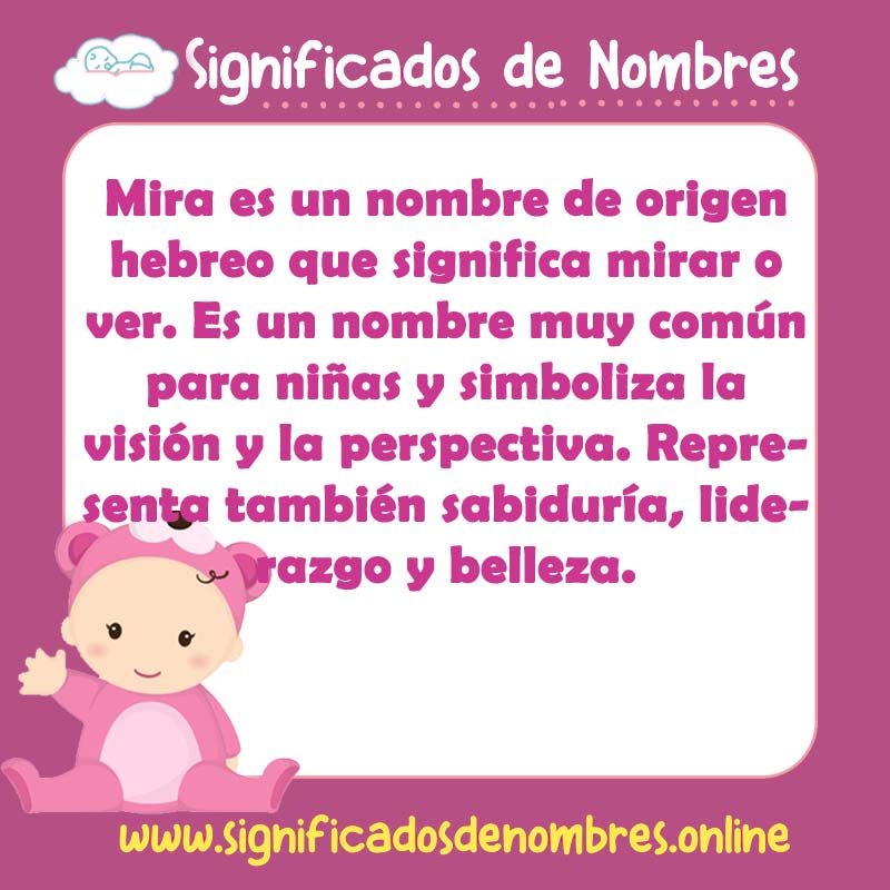 Significado y origen del nombre Mira