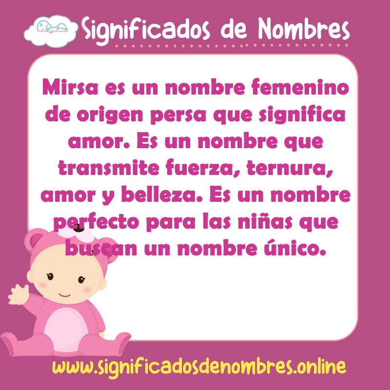 Significado y origen del nombre Mirsa