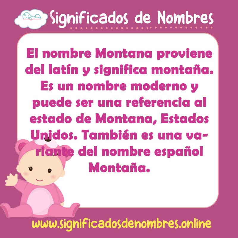Significado y origen del nombre Montana