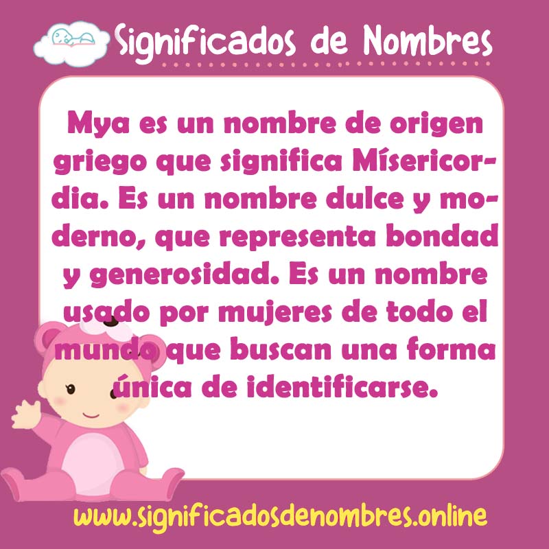 Significado y origen del nombre Mya