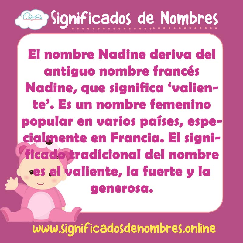 Significado y origen del nombre Nadine