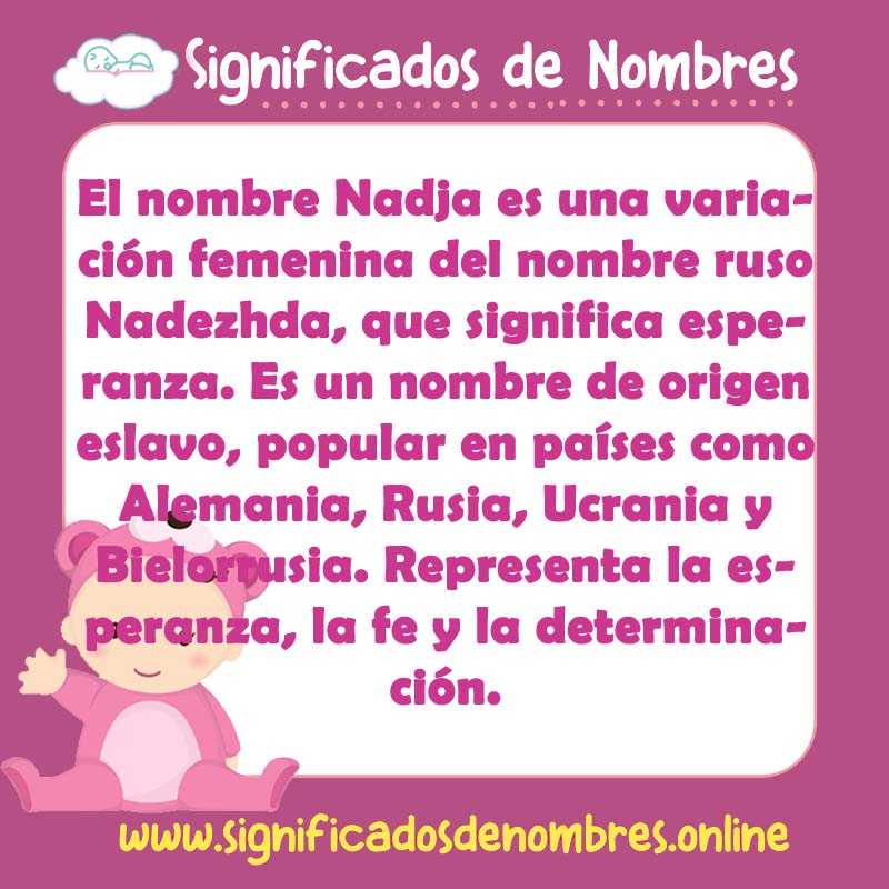 Significado y origen del nombre Nadja