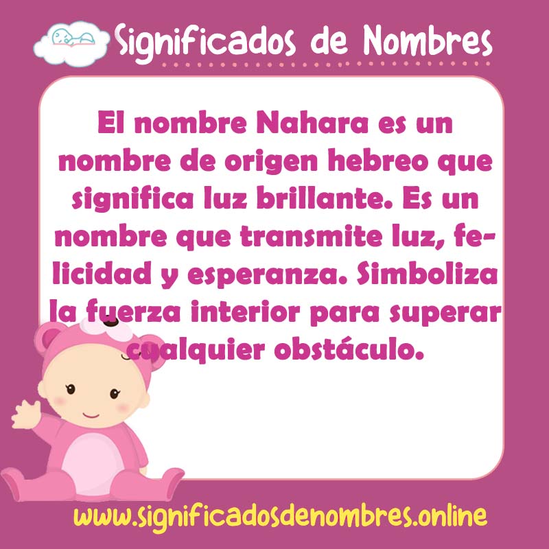 Significado y origen del nombre Nahara