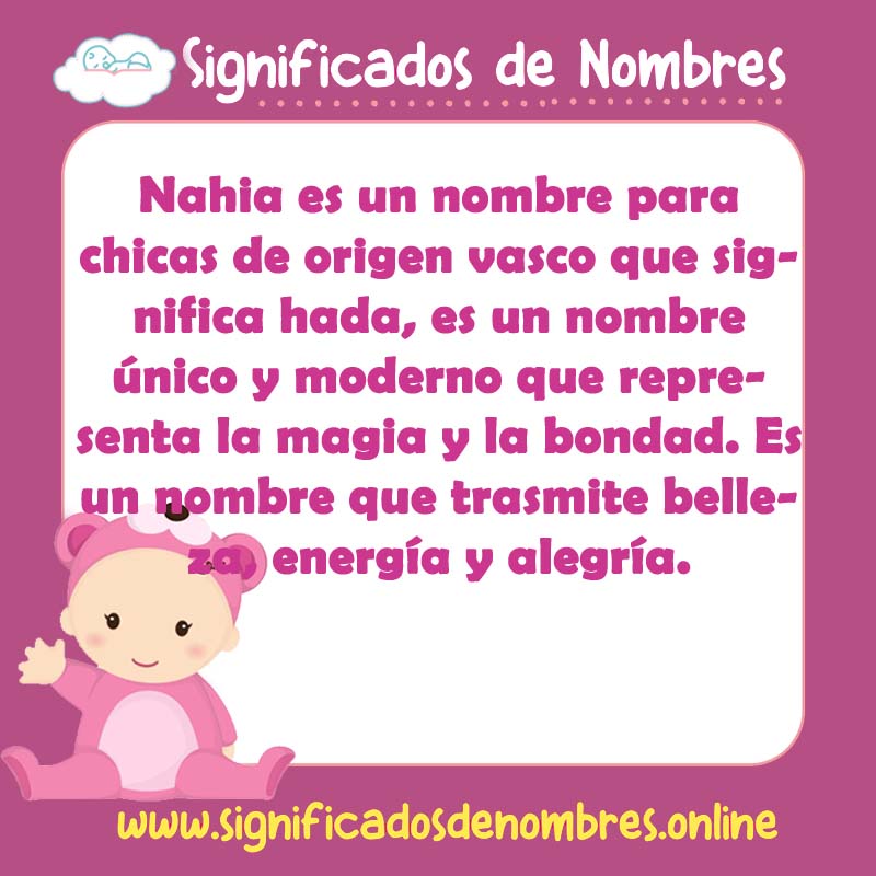 Significado y origen del nombre Nahia