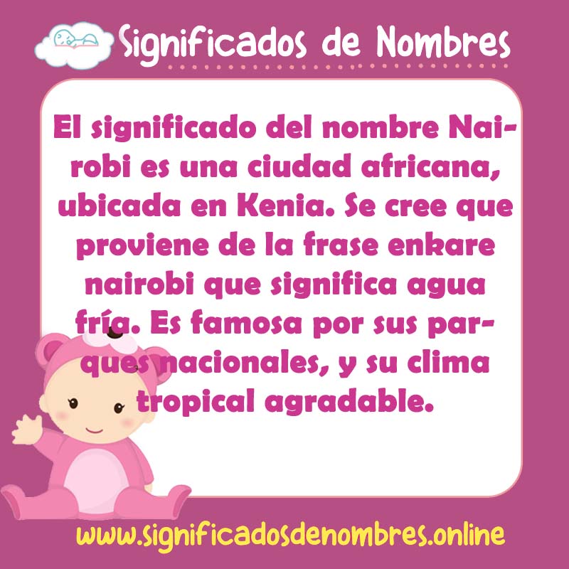 Significado y origen del nombre Nairobi