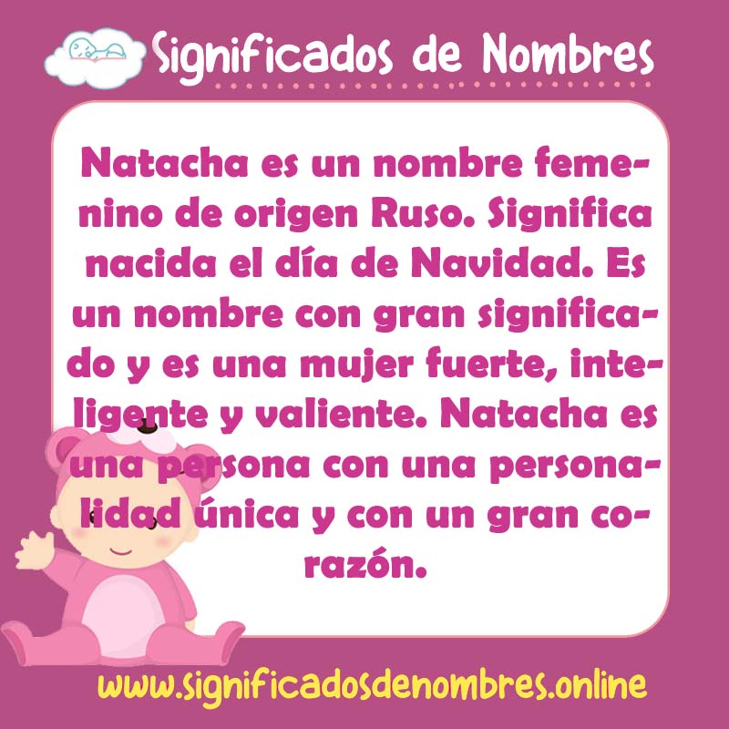 Significado y origen del nombre Natacha