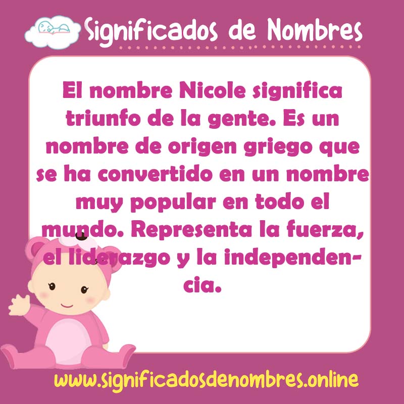 Significado y origen del nombre Nicole