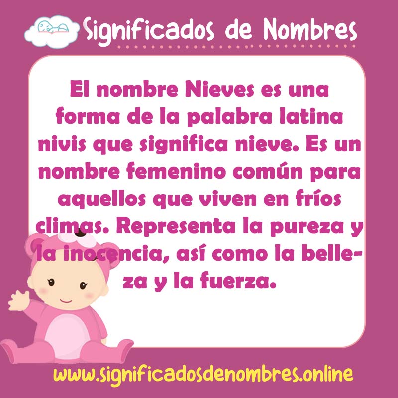 Significado y origen del nombre Nieves