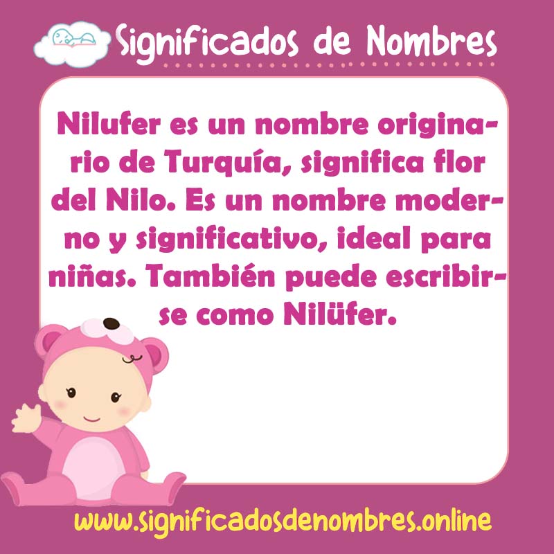 Significado y origen del nombre Nilufer