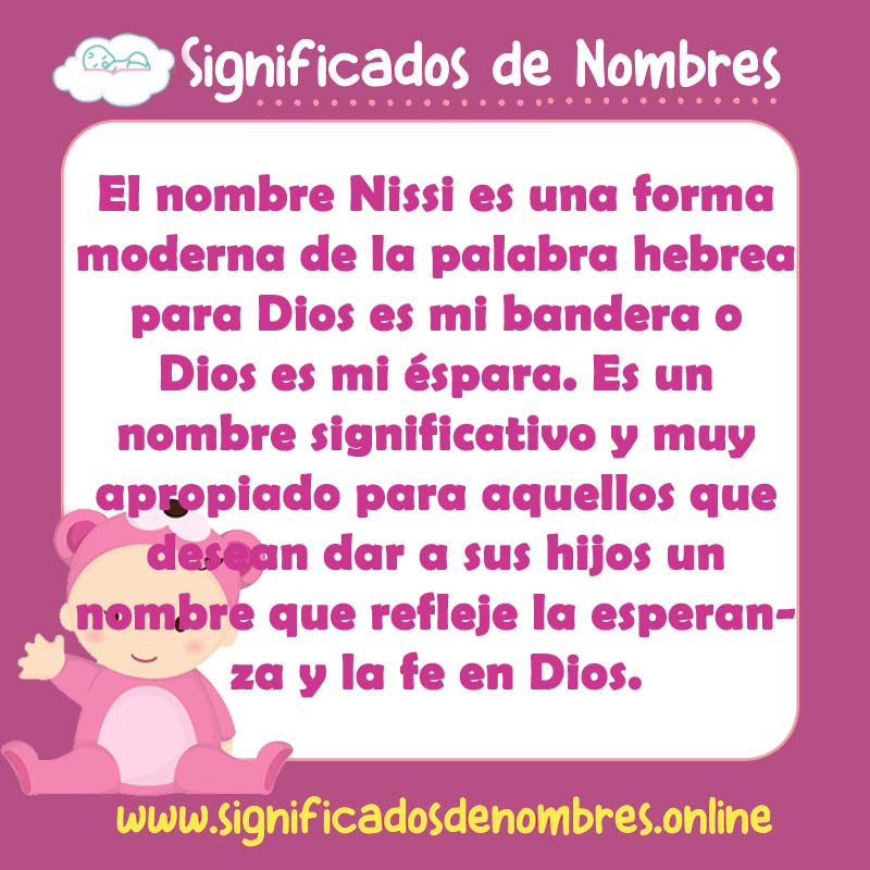 Significado y origen del nombre Nissi