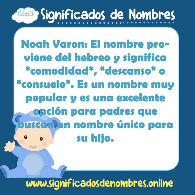 Significado y origen del nombre Noah Varon