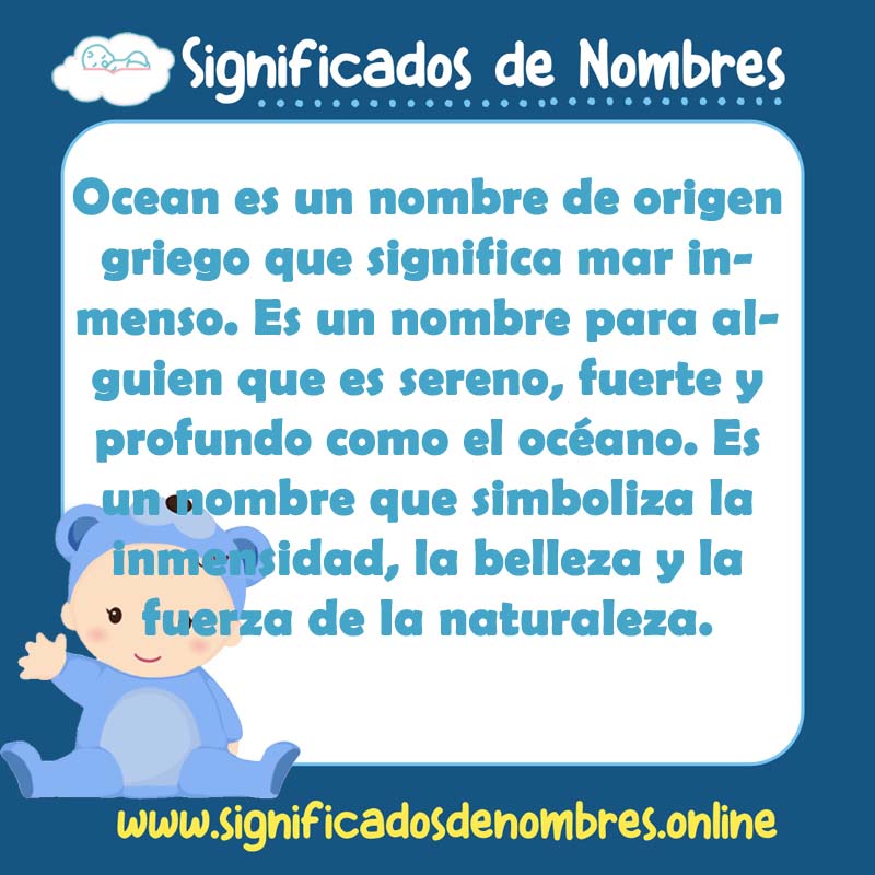 Significado y origen del nombre Ocean