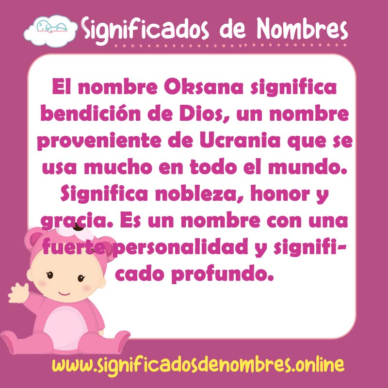 Significado y origen del nombre Oksana