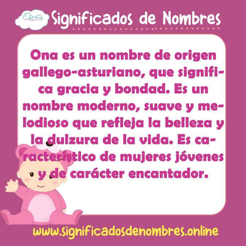 Significado y origen del nombre Ona