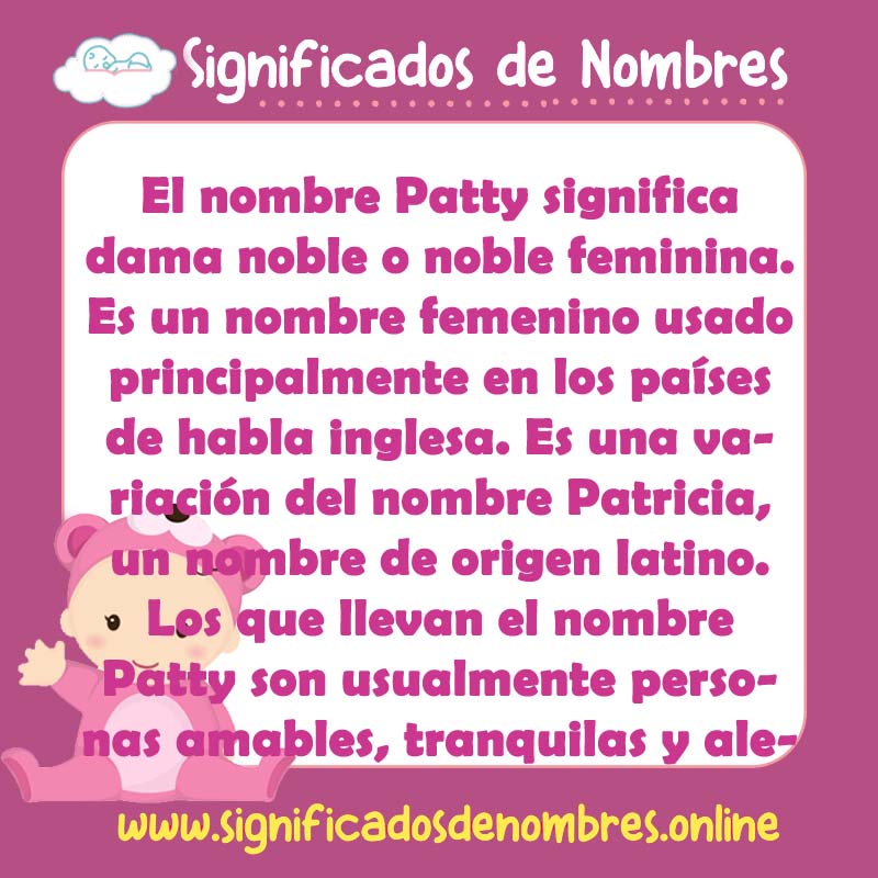 Significado y origen del nombre Patty