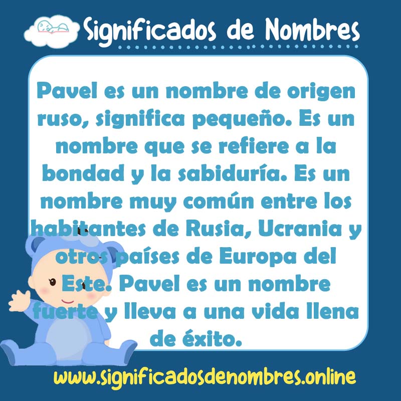 Significado y origen del nombre Pavel