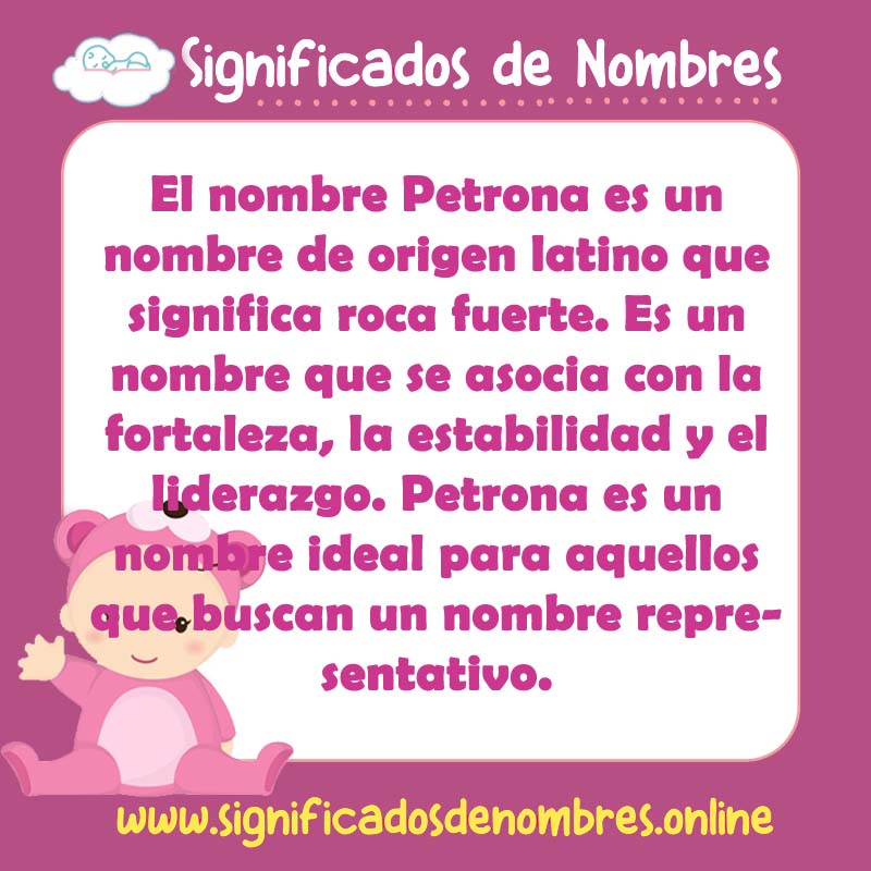 Significado y origen del nombre Petrona