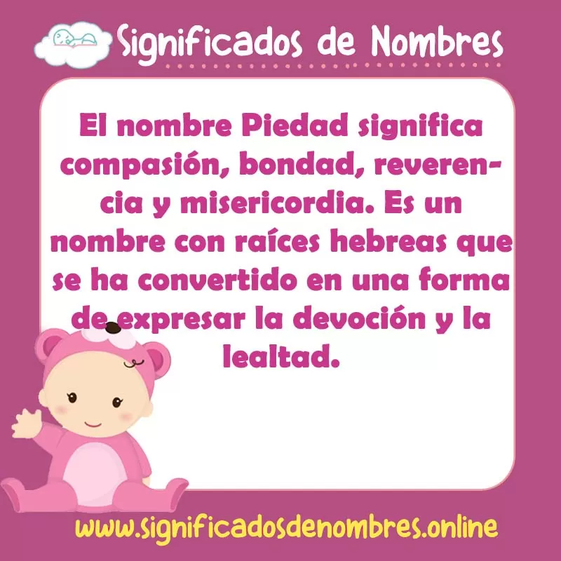 Significado y origen del nombre Piedad