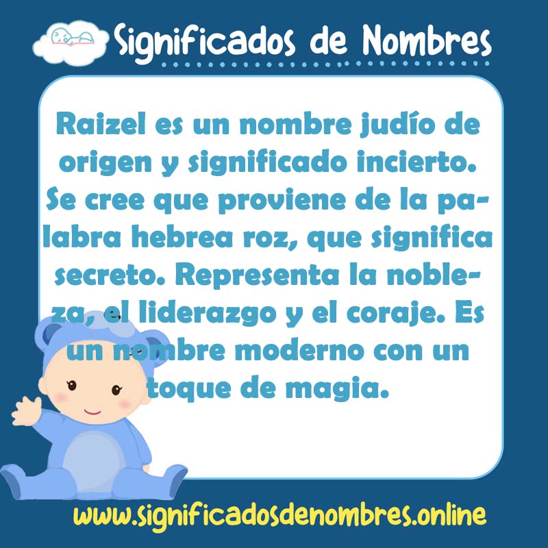 Significado y origen del nombre Raizel