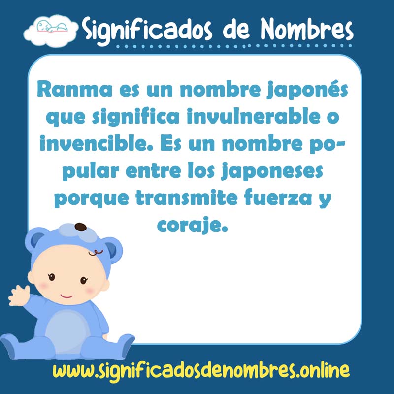 Significado y origen del nombre Ranma