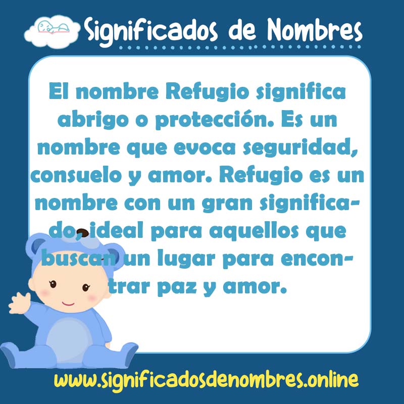 Significado y origen del nombre Refugio