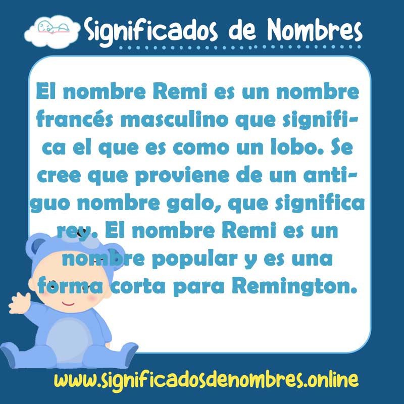 Significado y origen del nombre Remi
