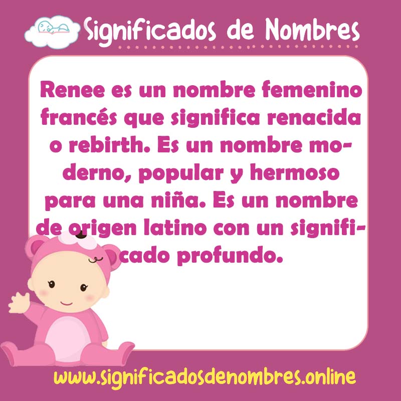 Significado y origen del nombre Renee