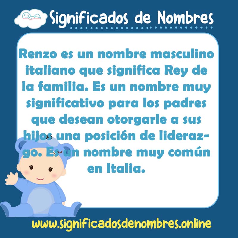 Significado y origen del nombre Renzo