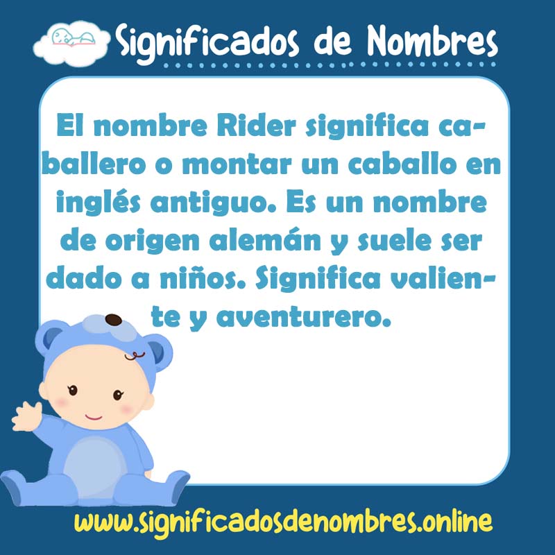 Significado y origen del nombre Rider
