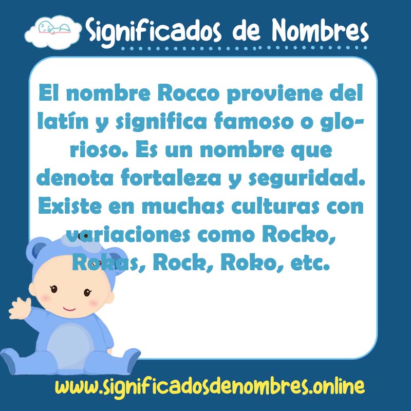 Significado y origen del nombre Rocco