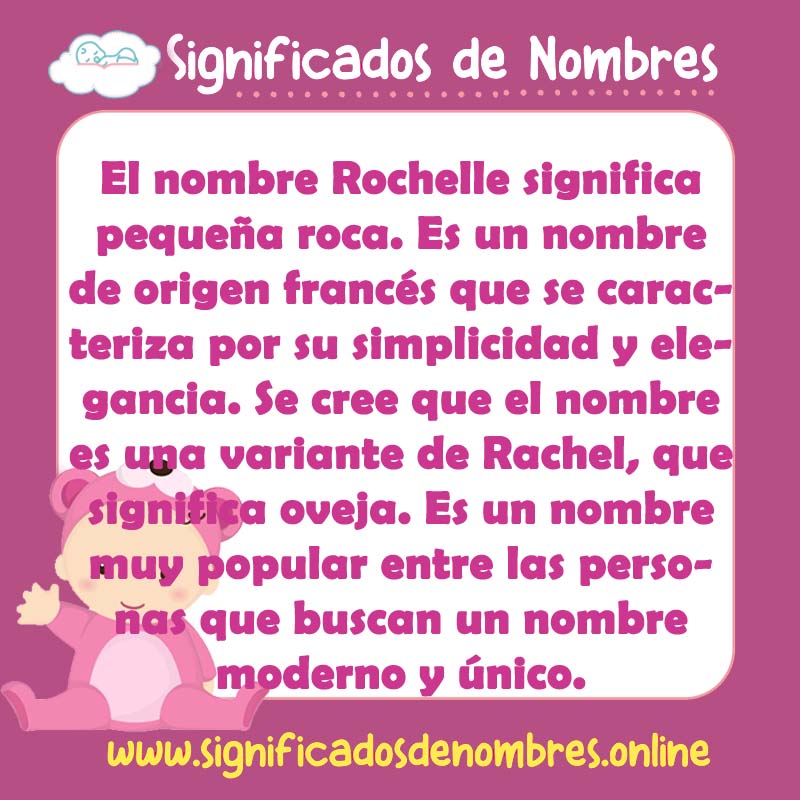 Significado y origen del nombre Rochelle
