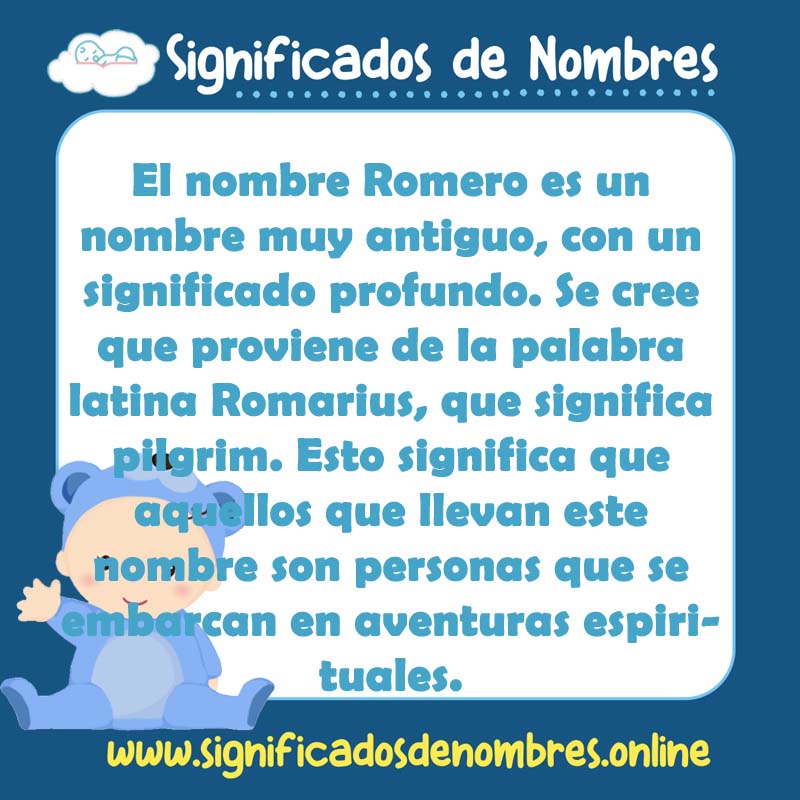 Significado y origen del nombre Romero