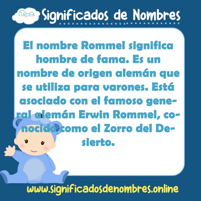 Significado y origen del nombre Rommel