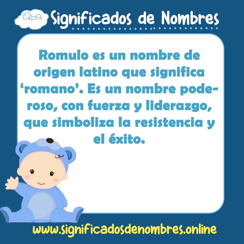 Significado y origen del nombre Romulo