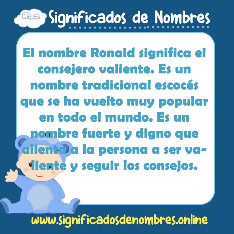 Significado y origen del nombre Ronald