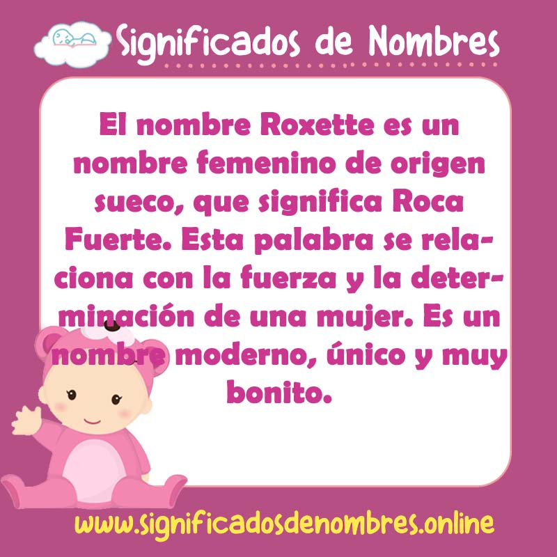 Significado y origen del nombre Roxette