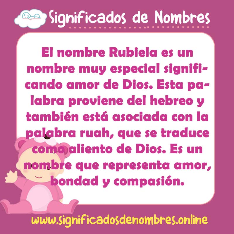 Significado y origen del nombre Rubiela