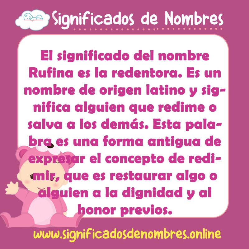 Significado y origen del nombre Rufina