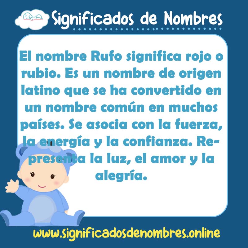 Significado y origen del nombre Rufo