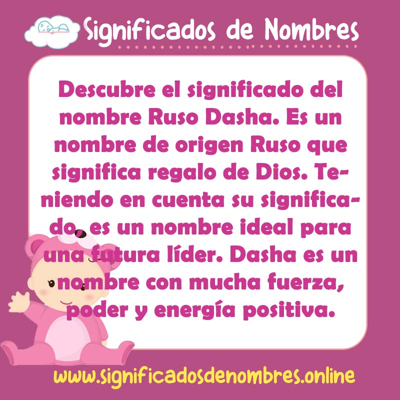Significado y origen del nombre Ruso Dasha