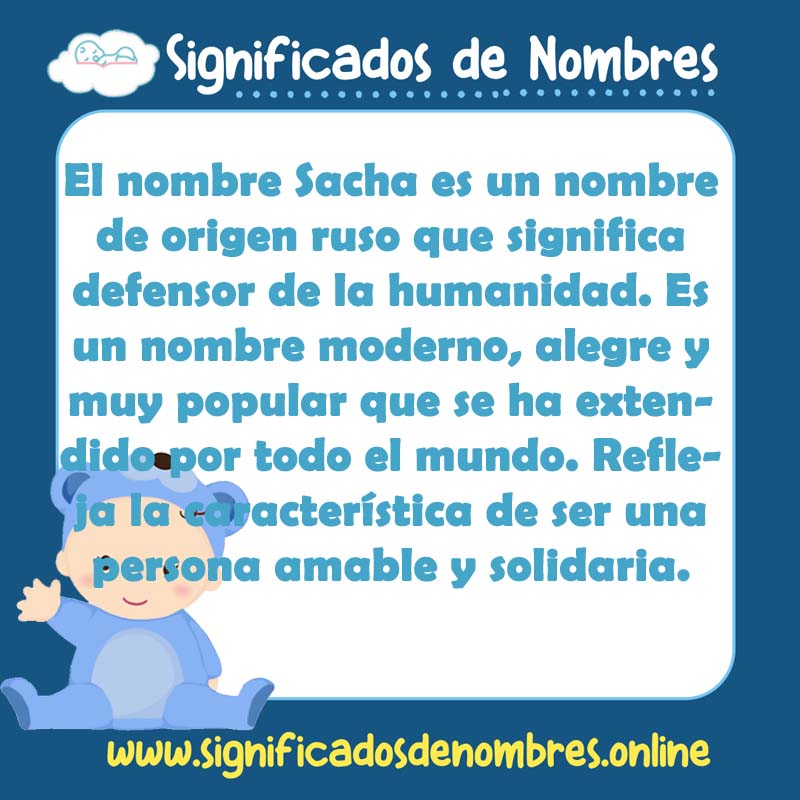 Significado y origen del nombre Sacha