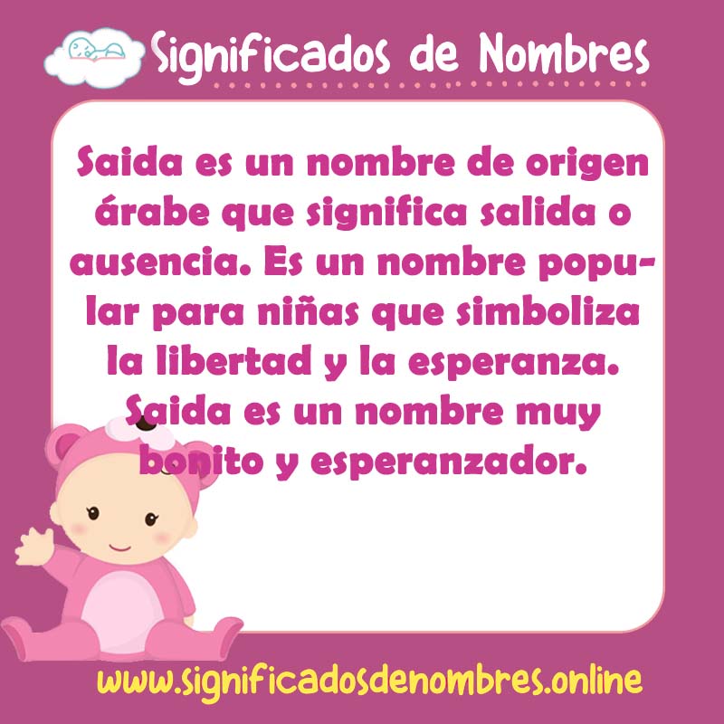 Significado y origen del nombre Saida