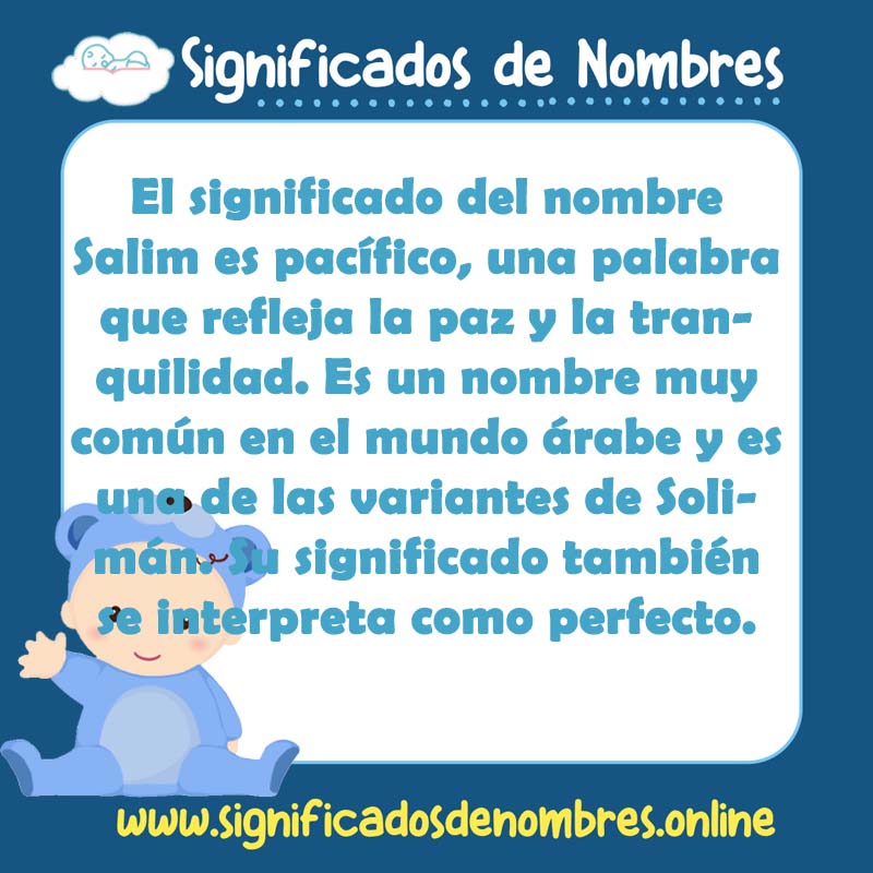 Significado y origen del nombre Salim
