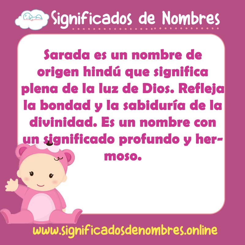 Significado y origen del nombre Sarada