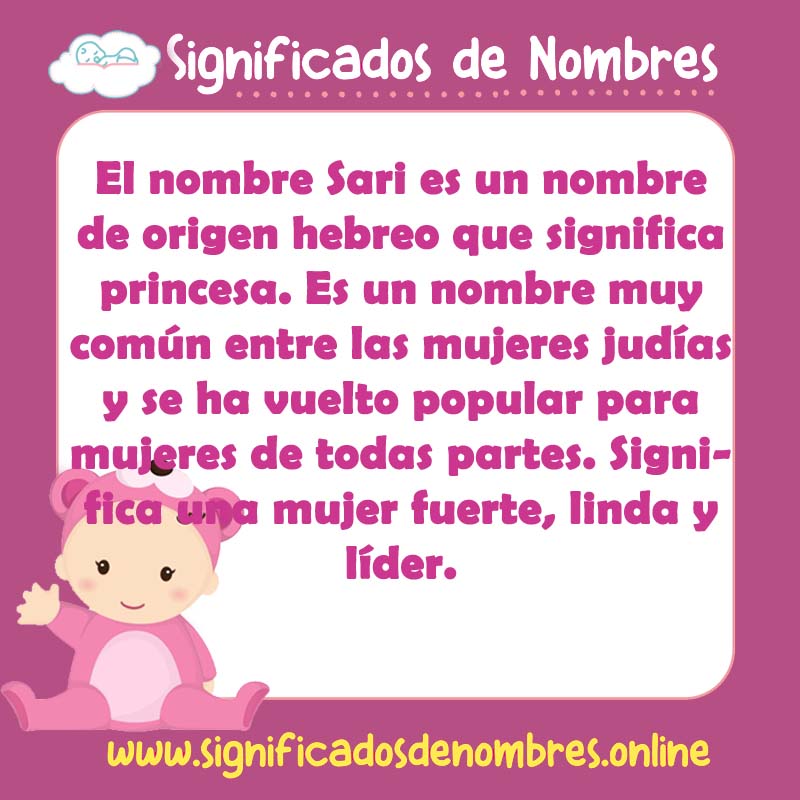 Significado y origen del nombre Sari